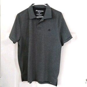 Aeropostale Polo Shirt Men’s Large A87 Gray Short Sleeve Cotton Polyester Blend
